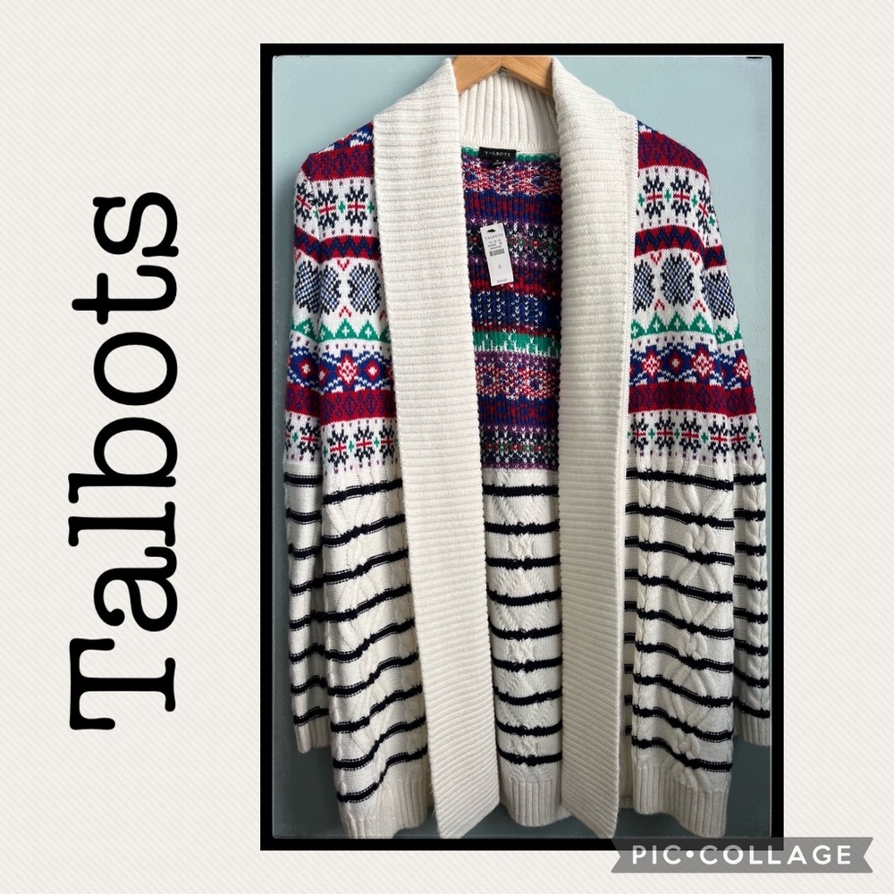 NWT Talbots Open Front Duster Cardigan